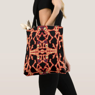 Bolsa de mano divertida de esqueletos bailando par