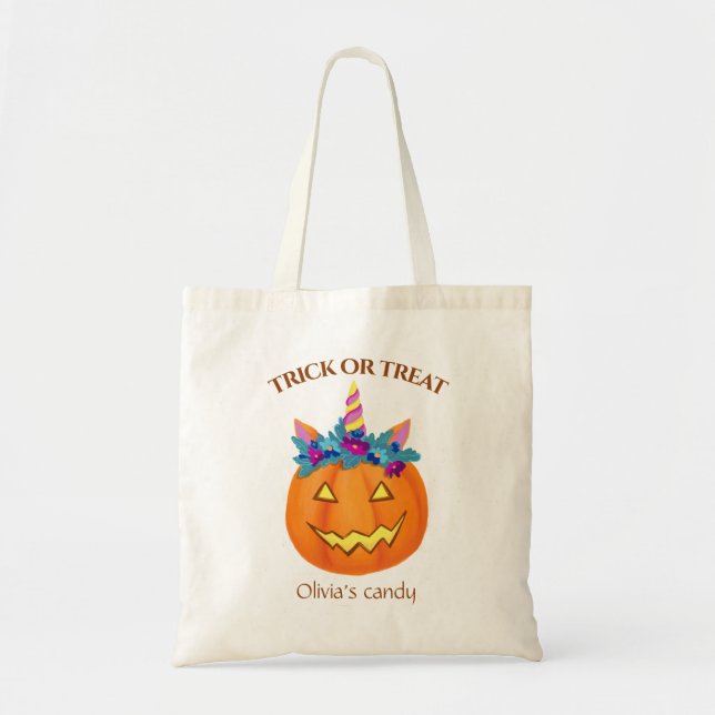 Bolsa de mano divertida de Halloween con calabaza  (Frente)