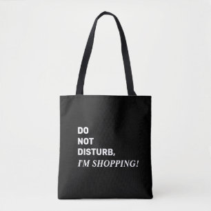 Bolsa de mano divertida de negro y blanco con dich