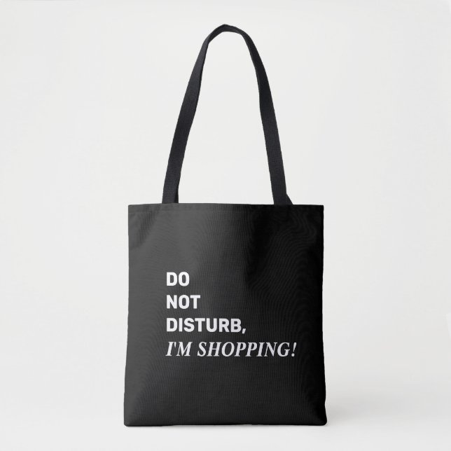 Bolsa de mano divertida de negro y blanco con dich (Anverso)