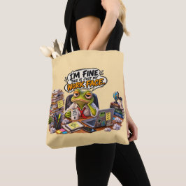 Bolsa de mano divertida de rana con cara de trabaj