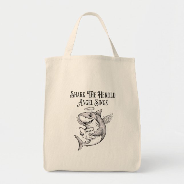 Bolsa de mano divertida de tiburón ángel de Navida (Frente)