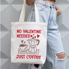 Bolsa de mano divertida sin San Valentín, solo caf