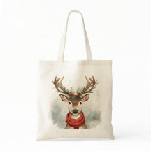 Bolsa de mano económica de Navidad con renos lindo