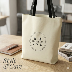 Bolsa de mano elegante con iniciales personalizada