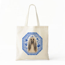 Bolsa de mano elegante de galgo afgano | Chino azu