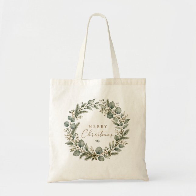 Bolsa de mano elegante de Navidad con estampado bo (Frente)