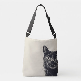 Bolsa de mano estampada con gato de estilo