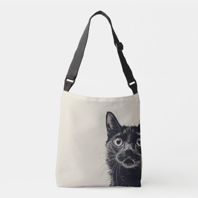 Bolsa de mano estampada con gato de estilo (Anverso)