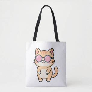Bolsa de mano estética con ilustración de gato gen