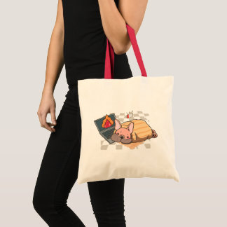 Bolsa de mano estética de bulldog agotado acogedor