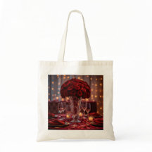 Bolsa de mano estética de rosa roja, romántica par