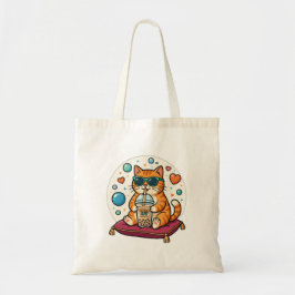 Bolsa de mano estética de té de burbujas de gato n