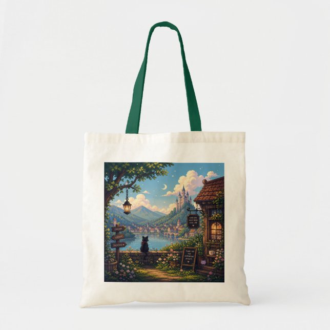 Bolsa de mano Fantasy Riverside de Cozy Pixel (Frente)