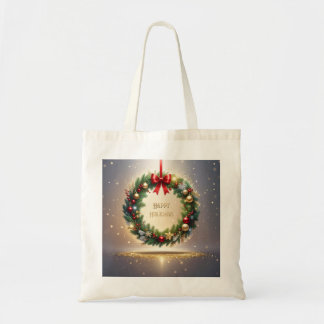 Bolsa de mano festiva de corona de Navidad