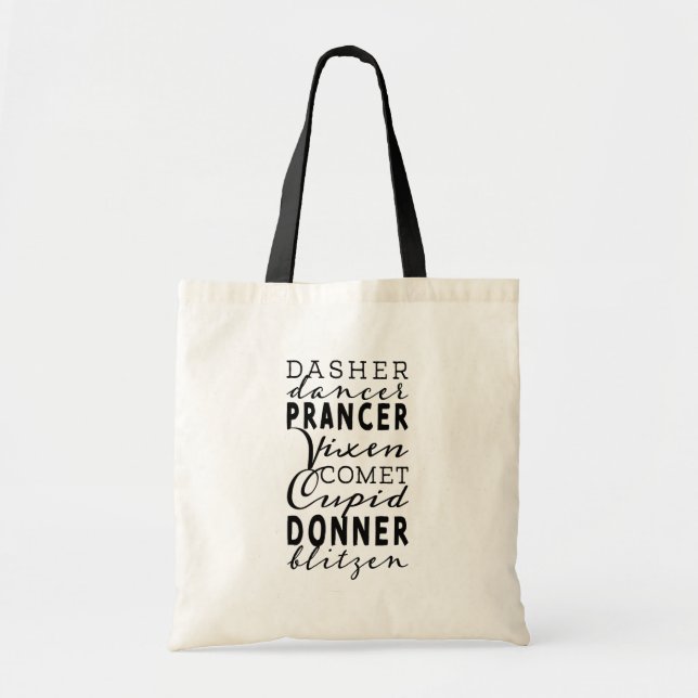 Bolsa de mano festiva de Navidad con renos de Sant (Frente)