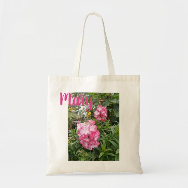 Bolsa de mano floral con flor de Penstemon rosa Ph (Frente)