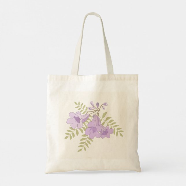 Bolsa de mano floral de Jacaranda personalizada (Reverso)