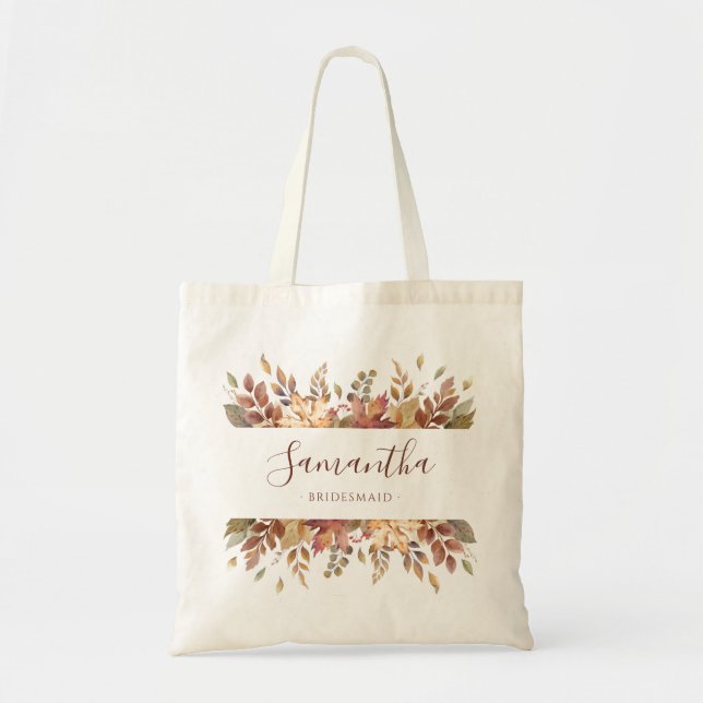Bolsa de mano floral rústica para damas de honor (Frente)