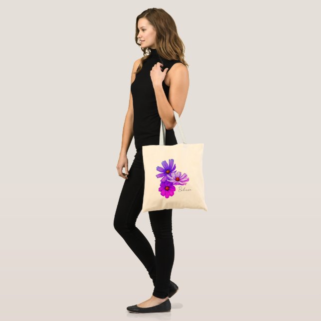 Bolsa de mano - flores cosmos (Anverso (modelo))