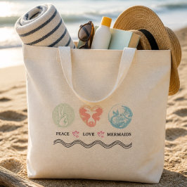 Bolsa de mano gigante Peace Love Mermaids