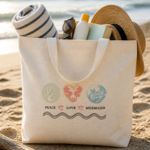 Bolsa de mano gigante Peace Love Mermaids
