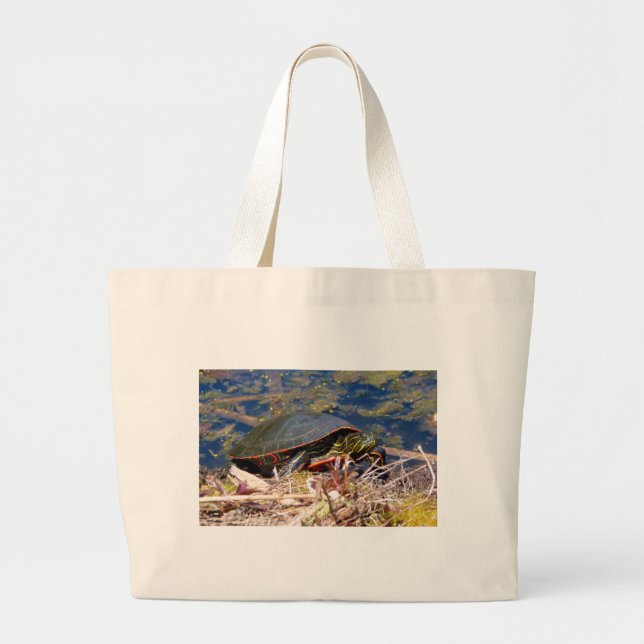 Bolsa de mano grande de tortuga pintada (Chrysemys (Frente)