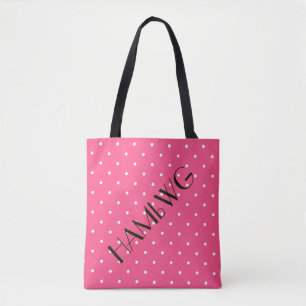 Bolsa de mano HAMbWG - Blanca/Puntos rosados