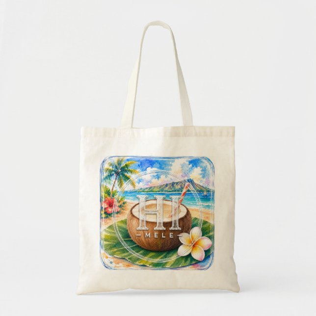 Bolsa de mano HIMELE Hawaiian Tote Bag Coco (Frente)