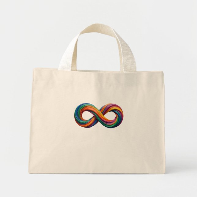 Bolsa de mano infinita arcoíris colorida (Frente)