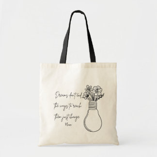 Bolsa de mano inspiradora con bombilla floral