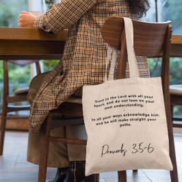 Bolsa de mano inspiradora con versículo bíblico
