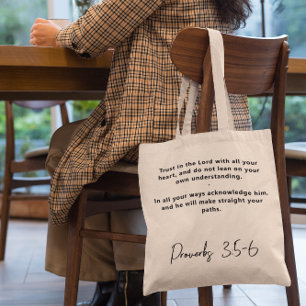 Bolsa de mano inspiradora con versículo bíblico