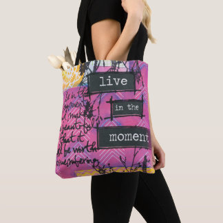 Bolsa de mano inspiradora Vive el momento