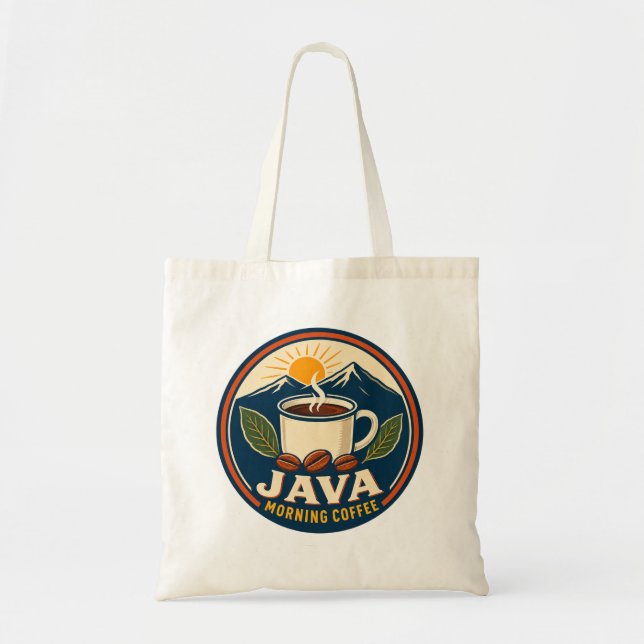 Bolsa de mano Java Morning Coffee Retro Badge Pres (Frente)
