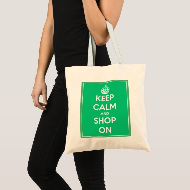 Bolsa de mano Keep Calm y sigue comprando (Anverso (producto))