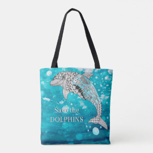 Bolsa de mano KHS Colorful Save the Dolphins