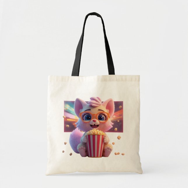 Bolsa de mano Kitty con palomitas de maíz linda (Frente)