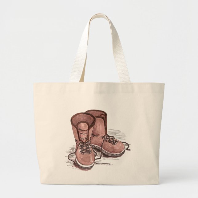 Bolsa de mano marrón linda para llevar, compras (Frente)