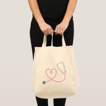 Bolsa de mano médica corazón estetoscopio enfermer