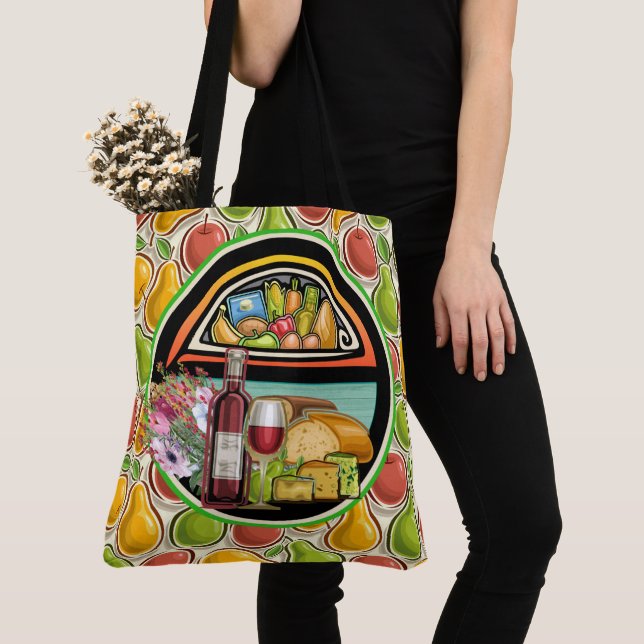 Bolsa de mano Mercado con impresión total - Ver pa (Detalle)
