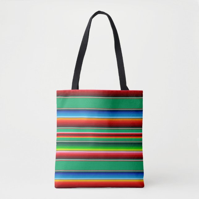 Bolsa de mano Mexicana Zarape Serape de rayas (Anverso)