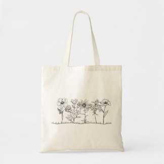 Bolsa de mano minimalista de flores silvestres