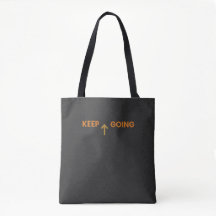 Bolsa de mano minimalista inspiradora Keep Going