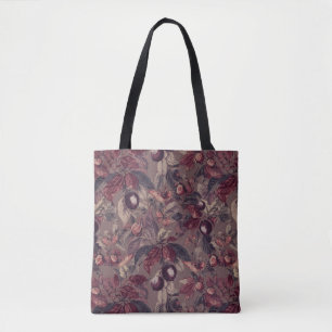 Bolsa de mano Moody Plum & Fig Leaves Floral Art