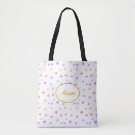 Bolsa de mano multicolor de lunares para mamá