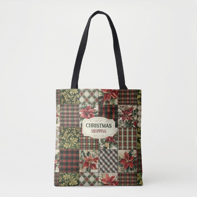 Bolsa de mano Navidad Patchwork Vintage (Anverso)