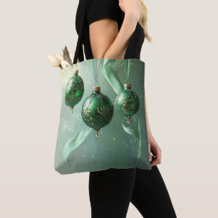 Bolsa de mano navideña Bola de Navidad Verde