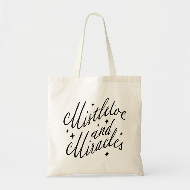 Bolsa de mano navideña de vacaciones de muérdago y (Frente)