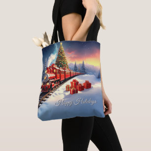 Bolsa de mano navideña del árbol de Navidad del tr